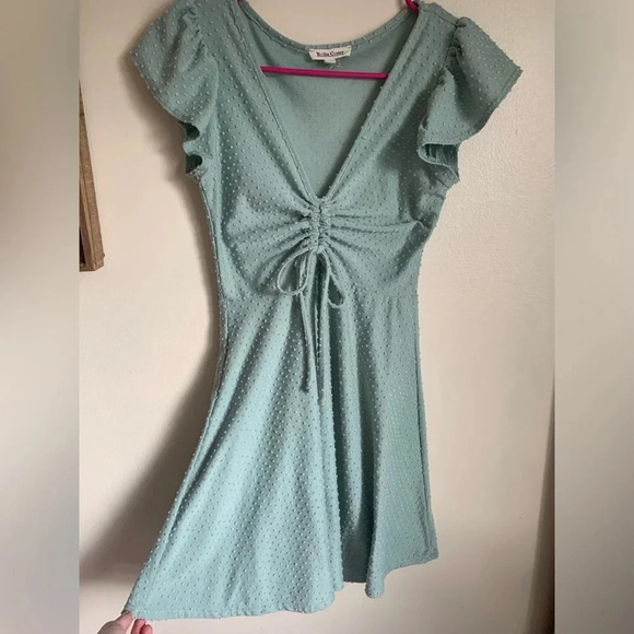Rolla Costa Dress Sage Green Flutter Sleeve Dress Size Small - Picture 2 of 7